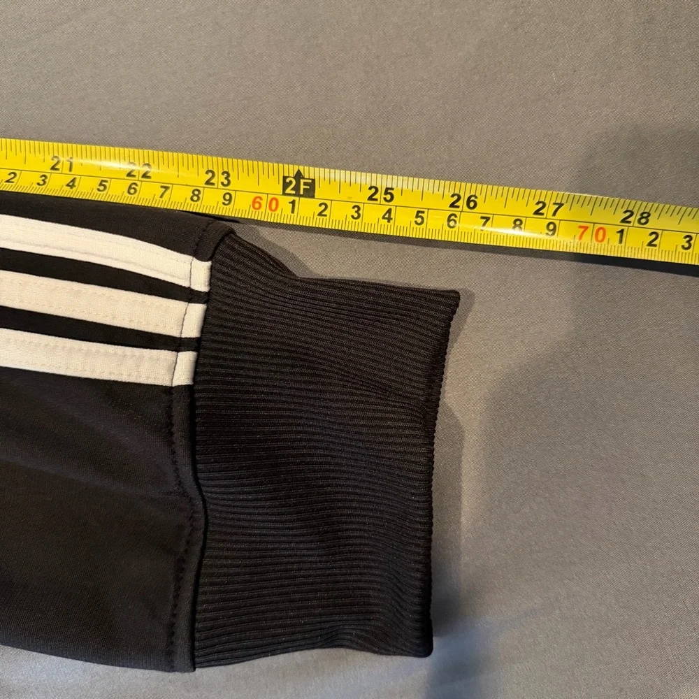 Y2K Adidas Track Jacket Men Black Trefoil Full Zip Warmup-‎ SEE DESCRIPTION!